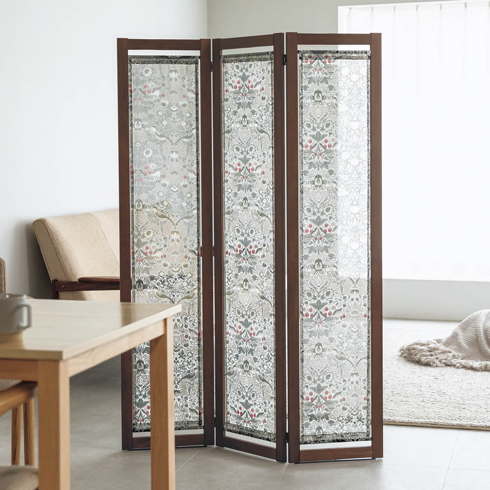 ≪3連≫ Fabric by ベスト オブ モリス パーテーションにもなる木製物干し クロス付き 室内物干し 洗濯用品 物干し 622158