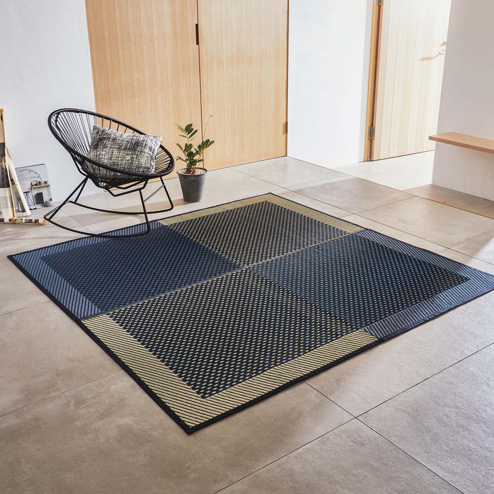 ≪裏なし 約95×190cm≫ 紋織い草ラグ「まどか」 カーペット ラグ マット 647530