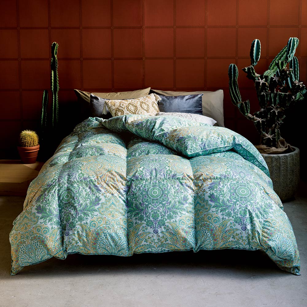 フランス産5つ星羽毛掛け布団 お得なシングルロング2枚組（ブルー・ピンク） 掛け布団 646914