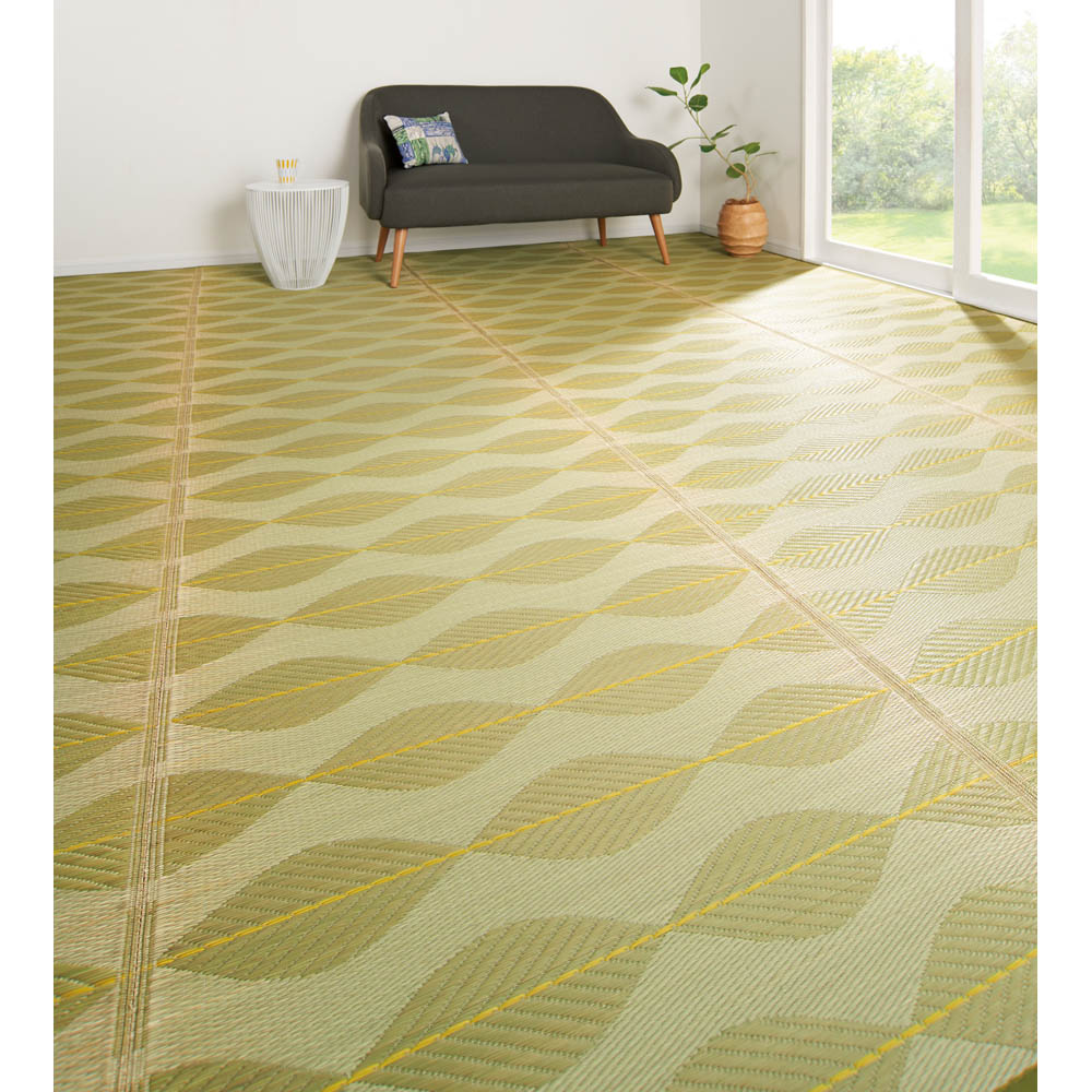 ≪裏付き・4.5畳 約261×261cm≫ い草上敷き〈リーブス〉 カーペット ラグ マット 647519