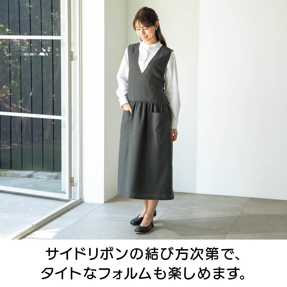 瀧本真奈美さんとつくった2WAYワンピースエプロン エプロン 割烹着 655501