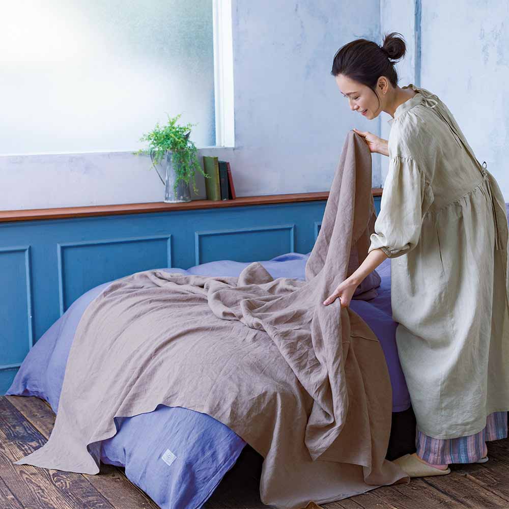 ≪セミダブル≫ LINEN ＆ BASIC リネン100％カバーリング マルチフラットシーツ ボックスシーツ ベッドシーツ 布団カバー シーツ 650510