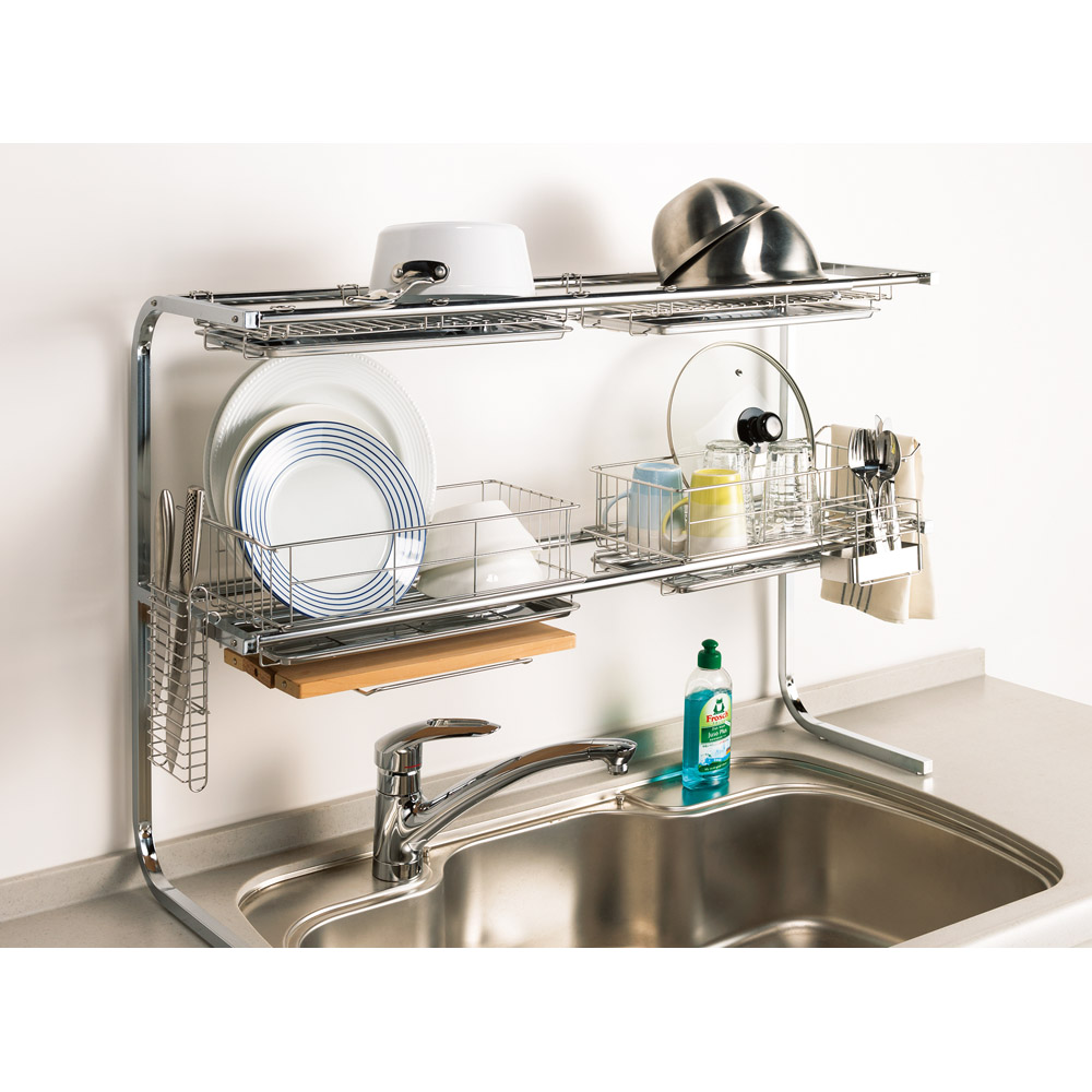 手前がすっきり伸長式シンク上水切り 2段 水切りかご ラック シンク周り用品 653103