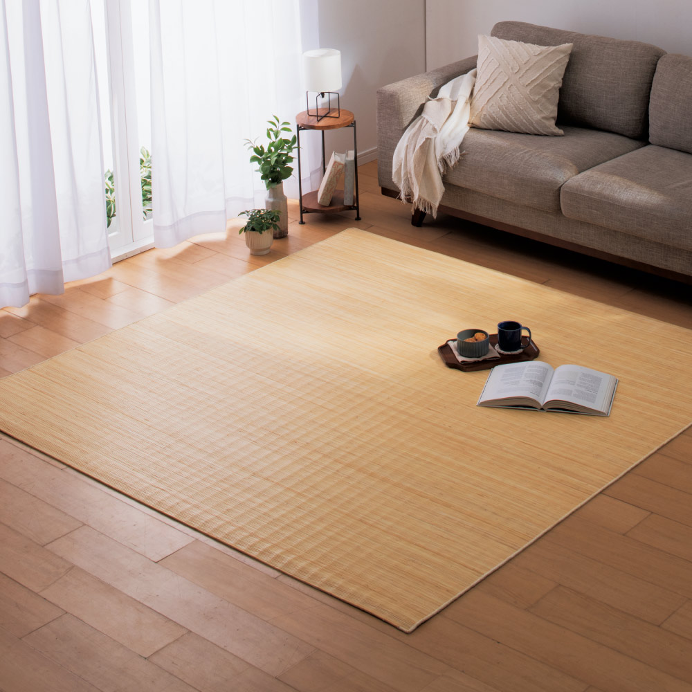 ≪約200×250cm≫ 39穴の籐ラグ カーペット ラグ マット 654543