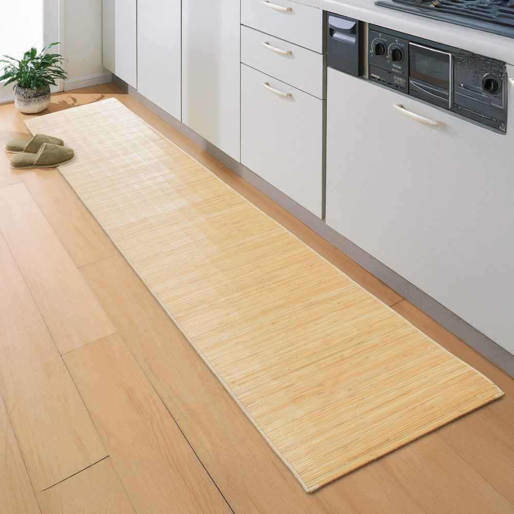 ≪約45×240cm≫ 39穴の籐キッチンマット キッチンマット カーペット ラグ マット 654555