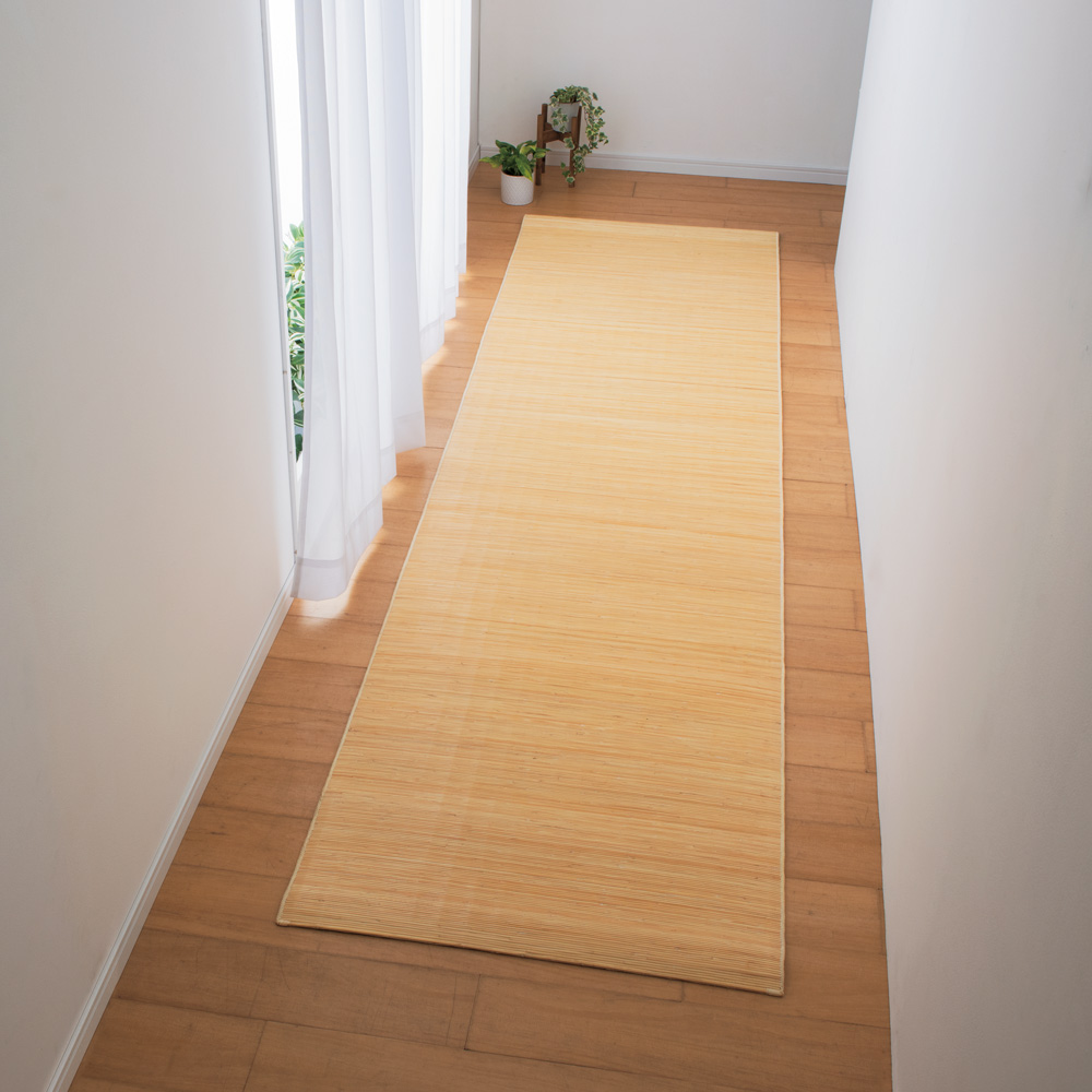 ≪約80×240cm≫ 39穴の籐廊下敷き カーペット ラグ マット 654556