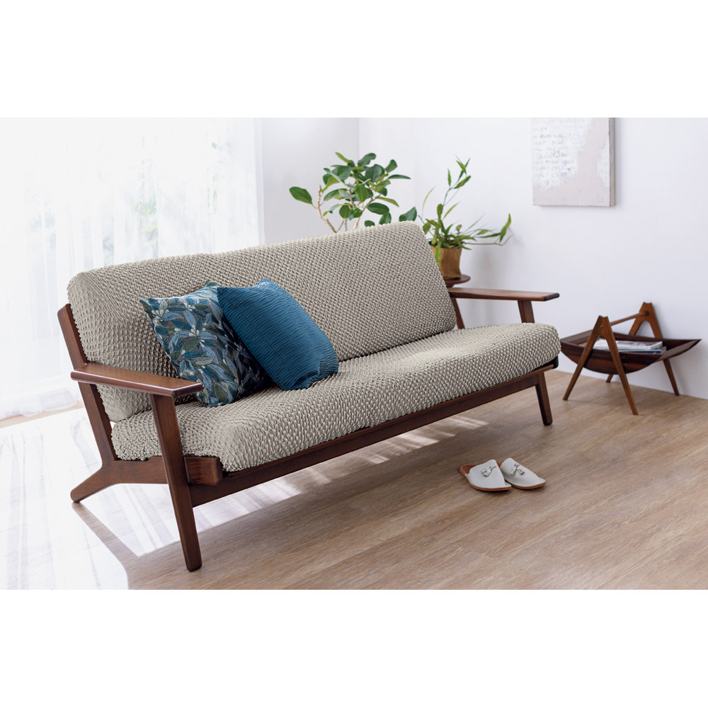 ≪2人用（幅約90-125cm）≫ イタリア製カバー〈エレガンテ〉座面・背もたれ兼用カバー（1枚） 人掛けソファーカバー ソファーカバー 684309
