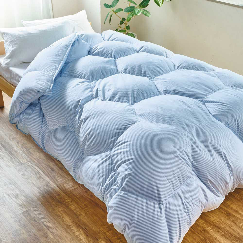 西川】洗濯と乾燥が日常になる羽毛掛布団 「ランドリエ」 六角形キルト  