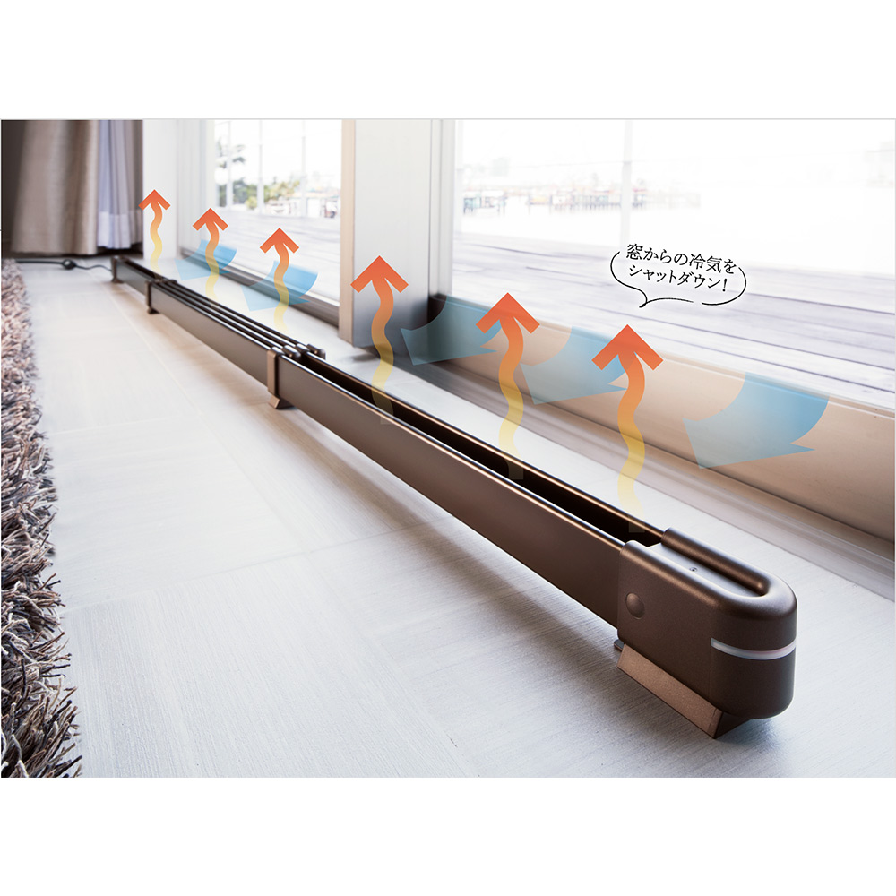 結露と冷気を抑制！「窓際ヒーター」幅60-90cm伸縮式 暖房器具 ヒーター 季節家電 生活家電 610405