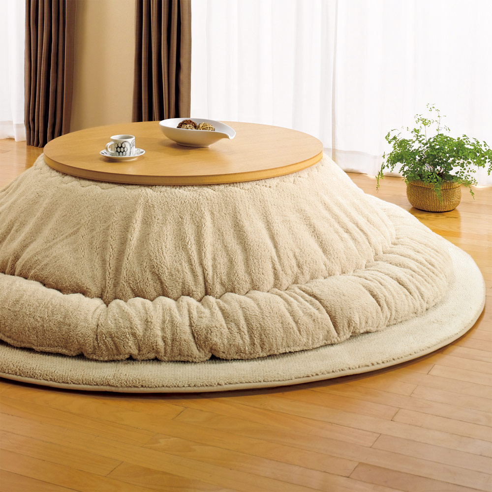 ≪【円形】丸型・径200cm≫ もこふわマイクロファイバーのシープ調ふっくらこたつシリーズ こたつ掛け布団 こたつ布団 こたつ 611112