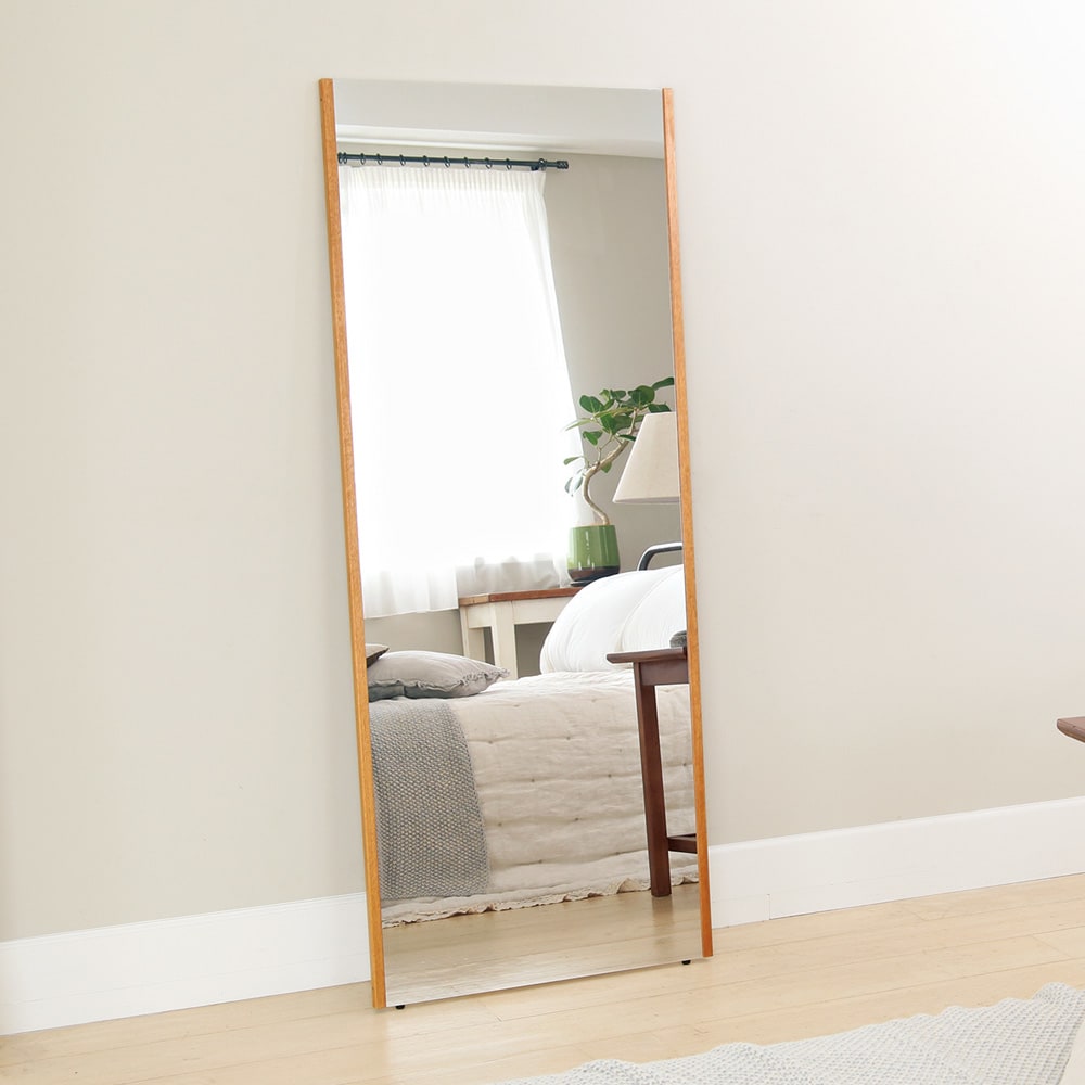 ≪40×150cm≫ 割れない軽量フィルムミラー 天然木フレーム 耐震グッズ 防災用品 防犯用品 611714