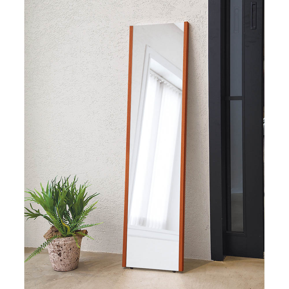 ≪80×150cm≫ 割れない軽量フィルムミラー 天然木フレーム 耐震グッズ 防災用品 防犯用品 611716
