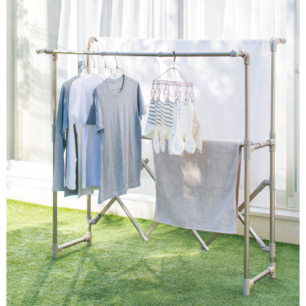 ミニマムビッグ物干し レギュラータイプ（キャスターなし） 室内 屋外 洗濯物干し台 洗濯用品 物干し 612204