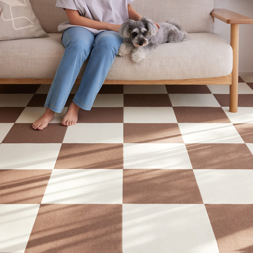 ≪同色20枚組≫ カテキン消臭＆はっ水 おくだけ吸着タイルマット ペット用品 612701