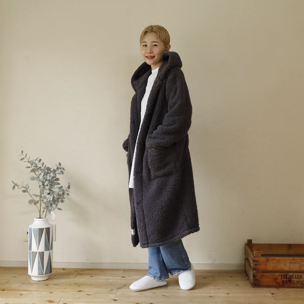 吸湿発熱素材であったか！ほわもこ着る毛布 ロングタイプ 部屋着 ルームウェア ランジェリー 女性下着 614804