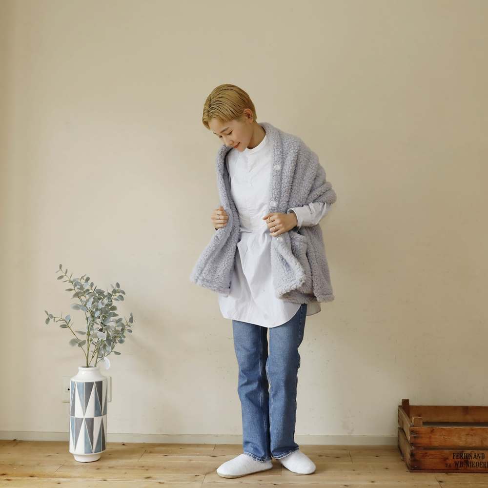 吸湿発熱素材であったか！着る毛布ポケット付きストール レディース 冬用 614880