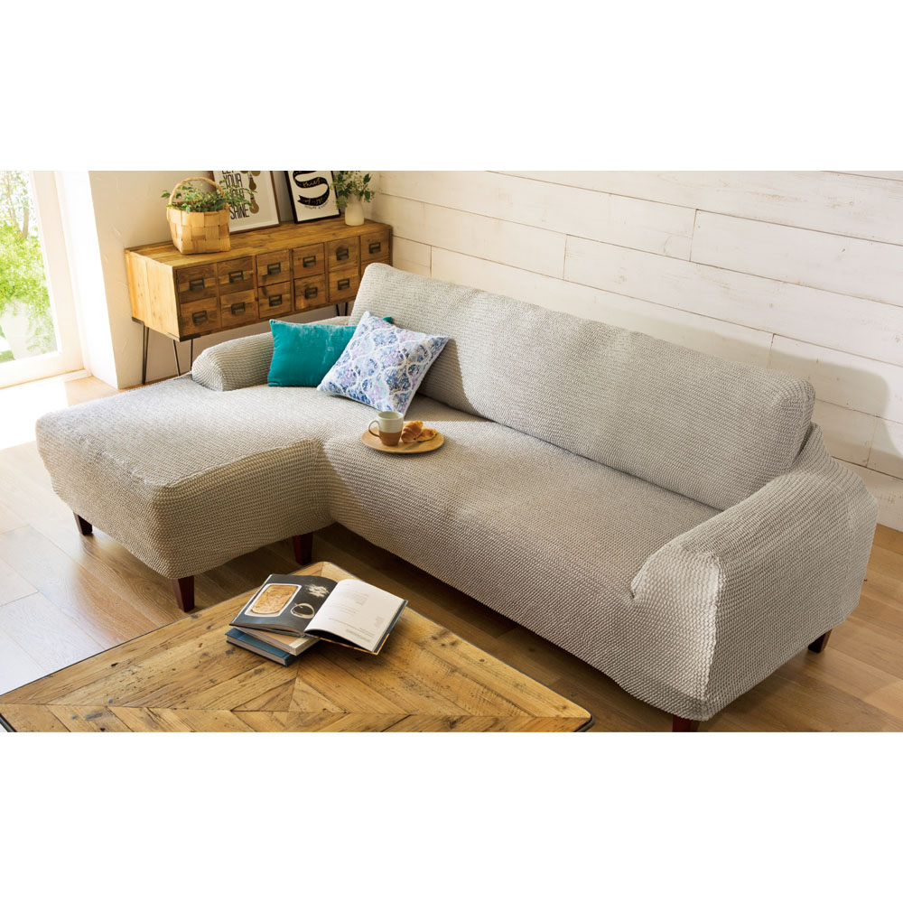 ≪1人用(1枚)≫ スペイン製 座面・背もたれ兼用ファスナー式クッションカバー〈ビスタ〉 人掛けソファーカバー ソファーカバー 615814