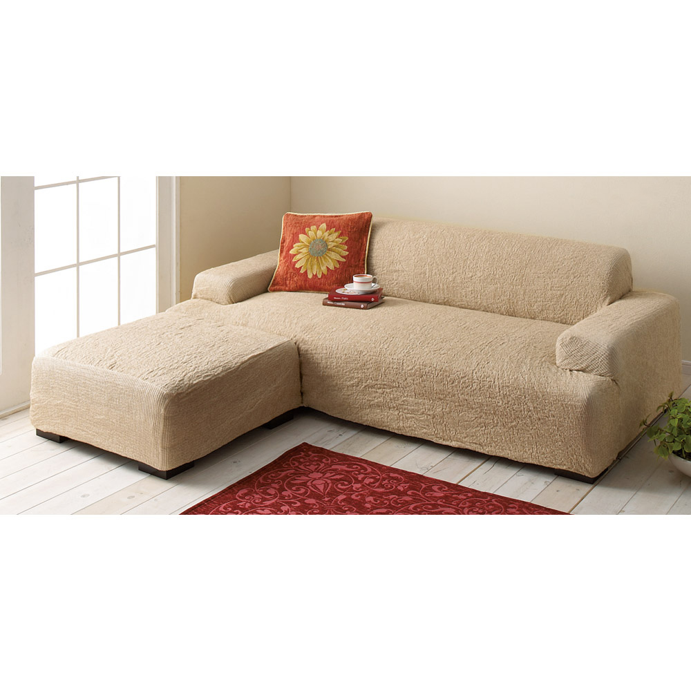 ≪左カウチ≫ イタリア製［ヴェルート］カウチ用ソファカバー アーム付き 特殊サイズソファーカバー ソファーカバー 615833