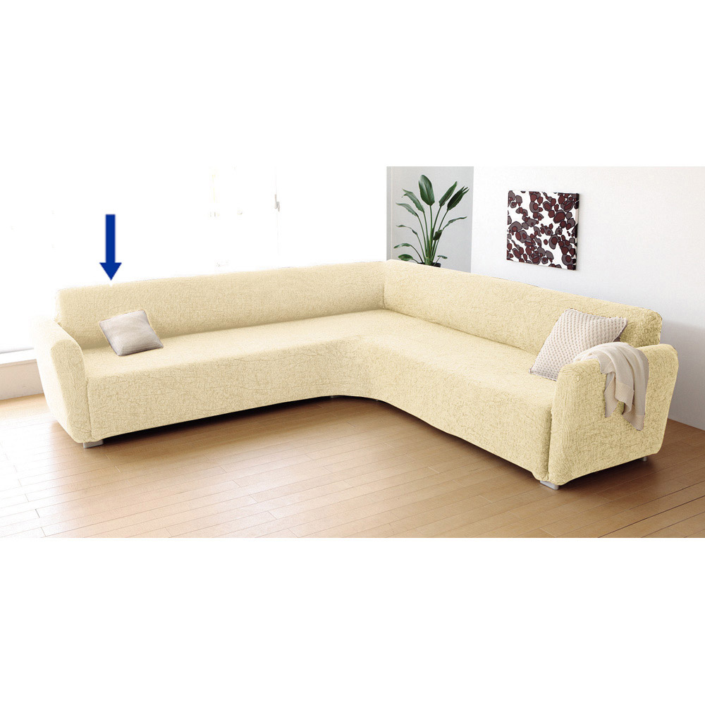 ≪左カウチ≫ イタリア製［ヴェルート］カウチ用ソファカバー アーム付き 特殊サイズソファーカバー ソファーカバー 615833