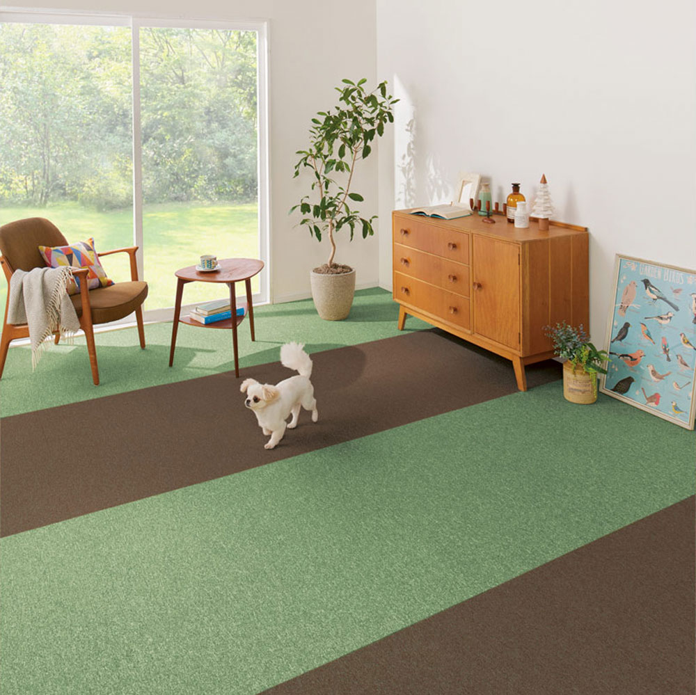 撥水タイルマット 同色4枚組 タイルカーペット タイルマット ジョイントマット カーペット ラグ マット 615910