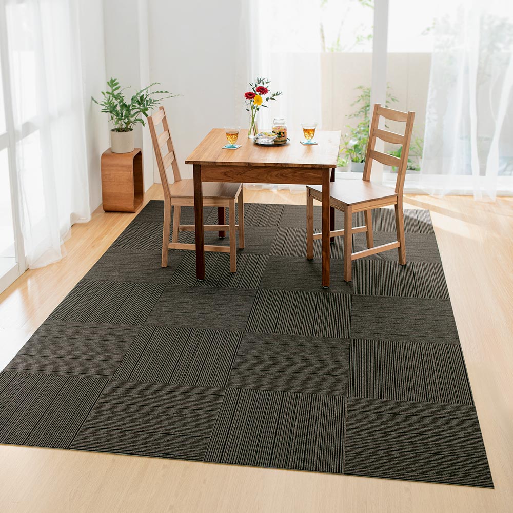 撥水タイルマット 同色4枚組 タイルカーペット タイルマット ジョイントマット カーペット ラグ マット 615910