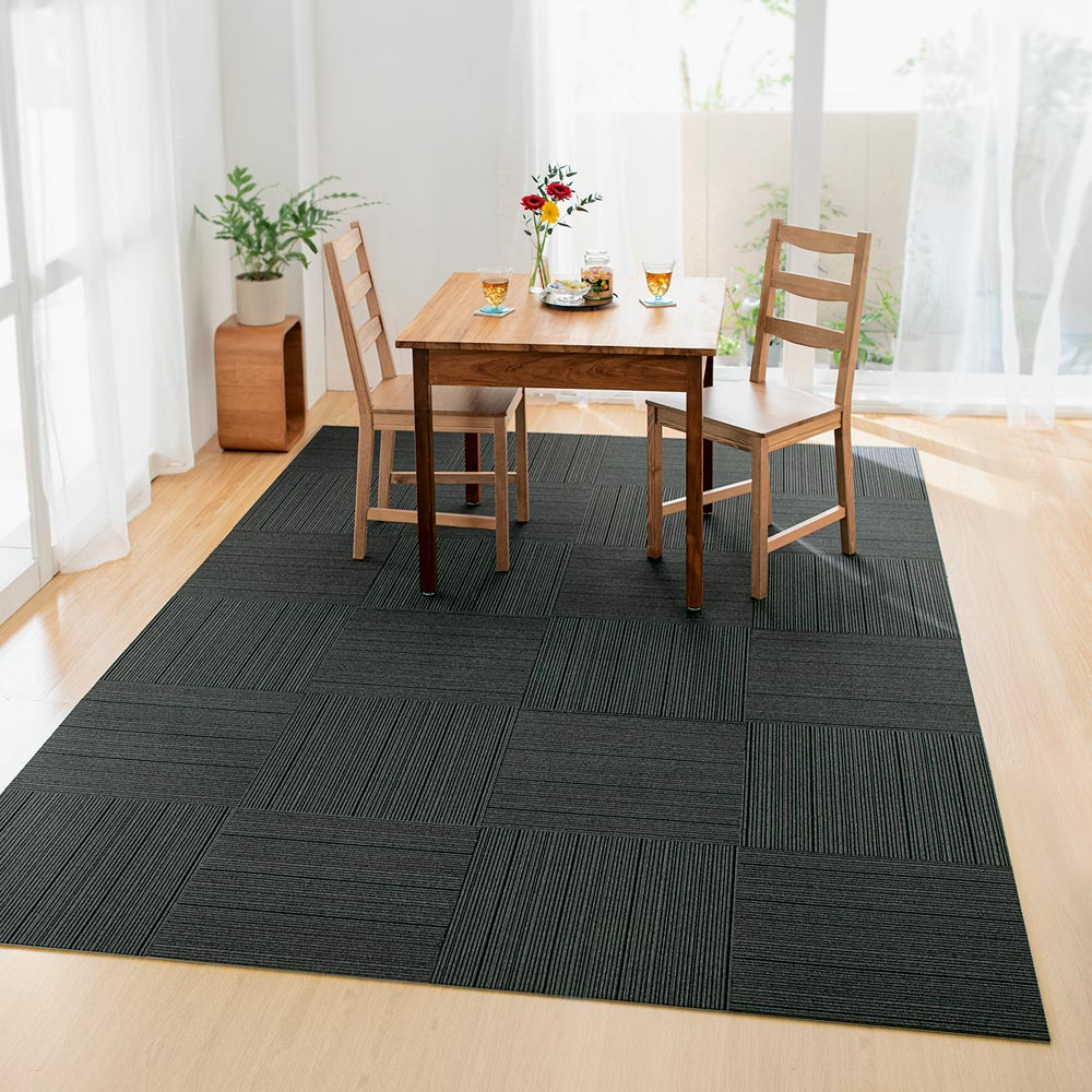 撥水タイルマット 同色4枚組 タイルカーペット タイルマット ジョイントマット カーペット ラグ マット 615910