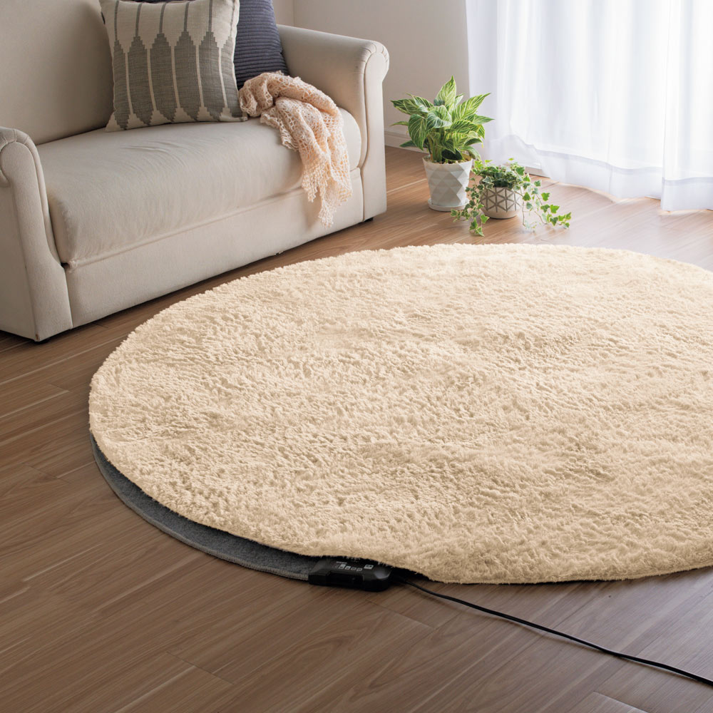 ≪円形・径約185cm≫ やわらかマイクロファイバーの多色シャギーラグ〈ラルジュ〉洗えるタイプ 洗えるラグ カーペット ラグ マット 616010