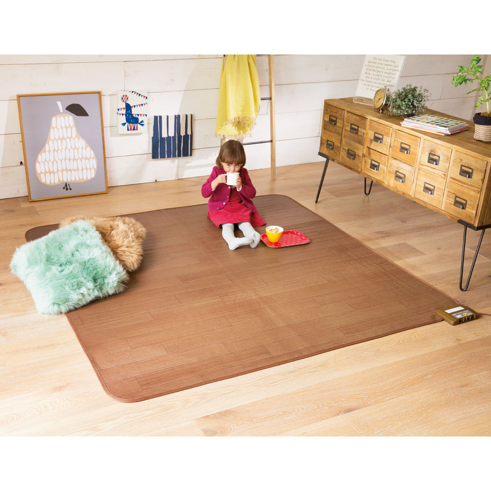 ≪1畳≫ フローリング調プリント防水ホットカーペット 暖房器具 ヒーター 季節家電 生活家電 616016