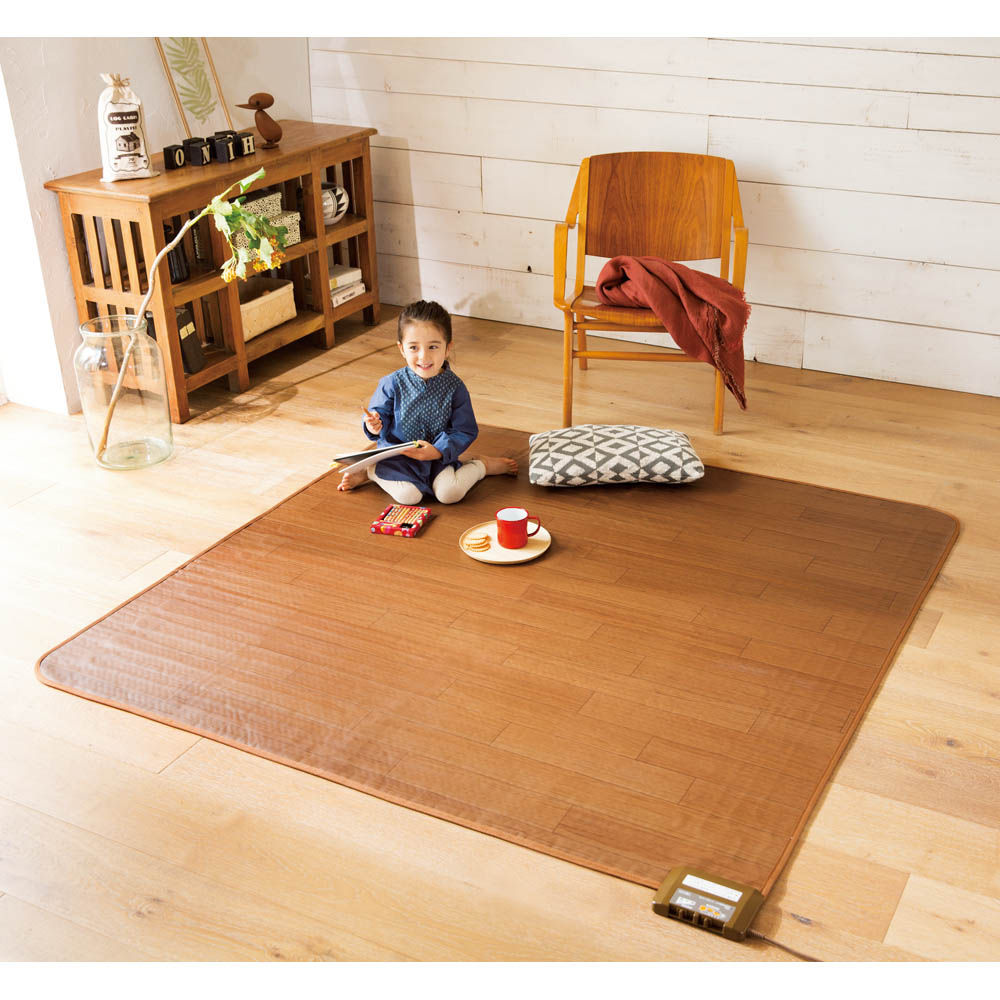≪約195×235cm（3畳）≫ フローリング調プリント防水ホットカーペット 暖房器具 ヒーター 季節家電 生活家電 616019