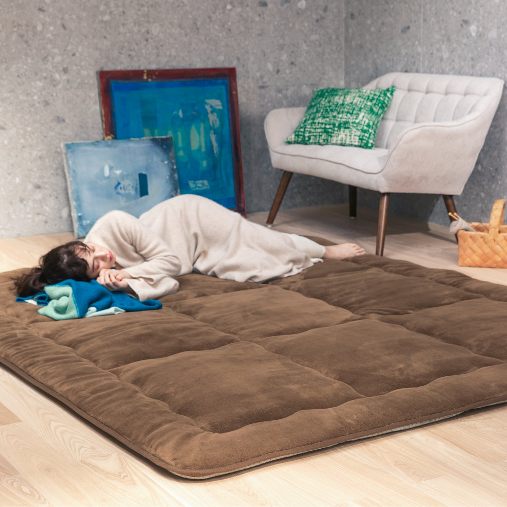 ≪190×190cm≫ あたたかさが続く!ヒートループ(R)ハイパーボリュームラグ カバー カーペット ラグ マット 611015