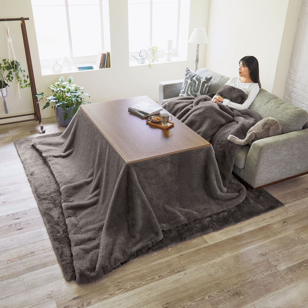 ≪【長方形・大】約190×290cm≫ ソファにも対応 ファー調こたつシリーズ こたつ掛け布団 こたつ布団 こたつ 611125