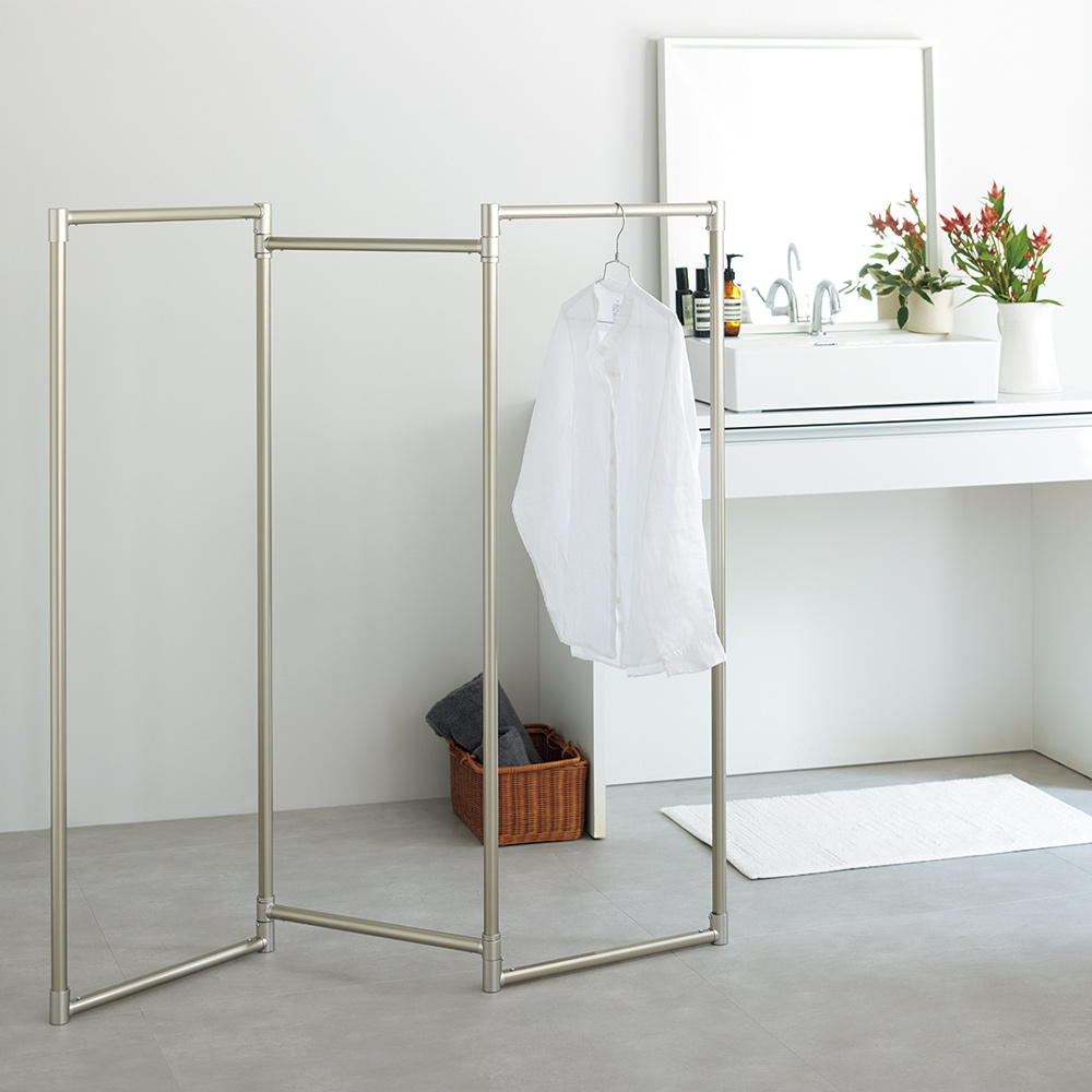 出しっぱなしでも美しい 新スタイリッシュアルミ物干し 3連 室内物干し 洗濯用品 物干し 611662