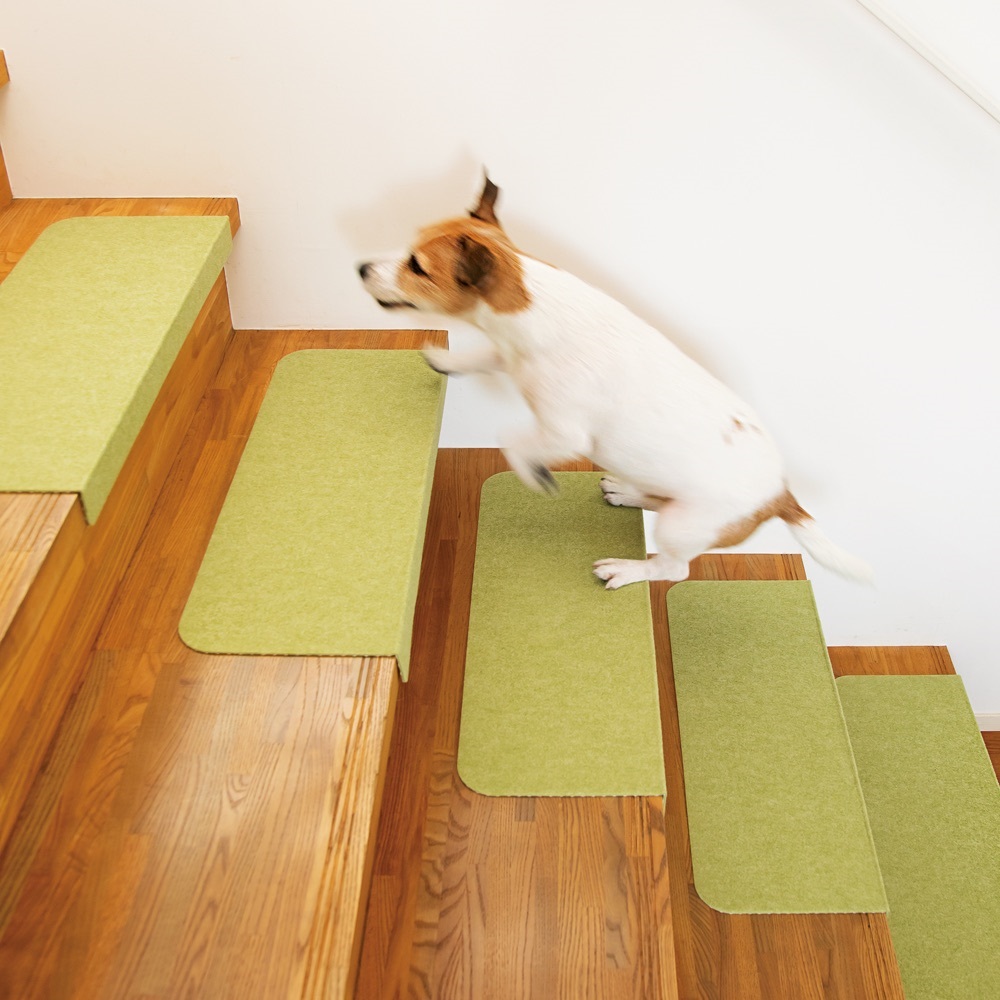 おくだけ吸着折り曲げ付階段マット 無地タイプ 幅45奥行21 ペット用品 612771