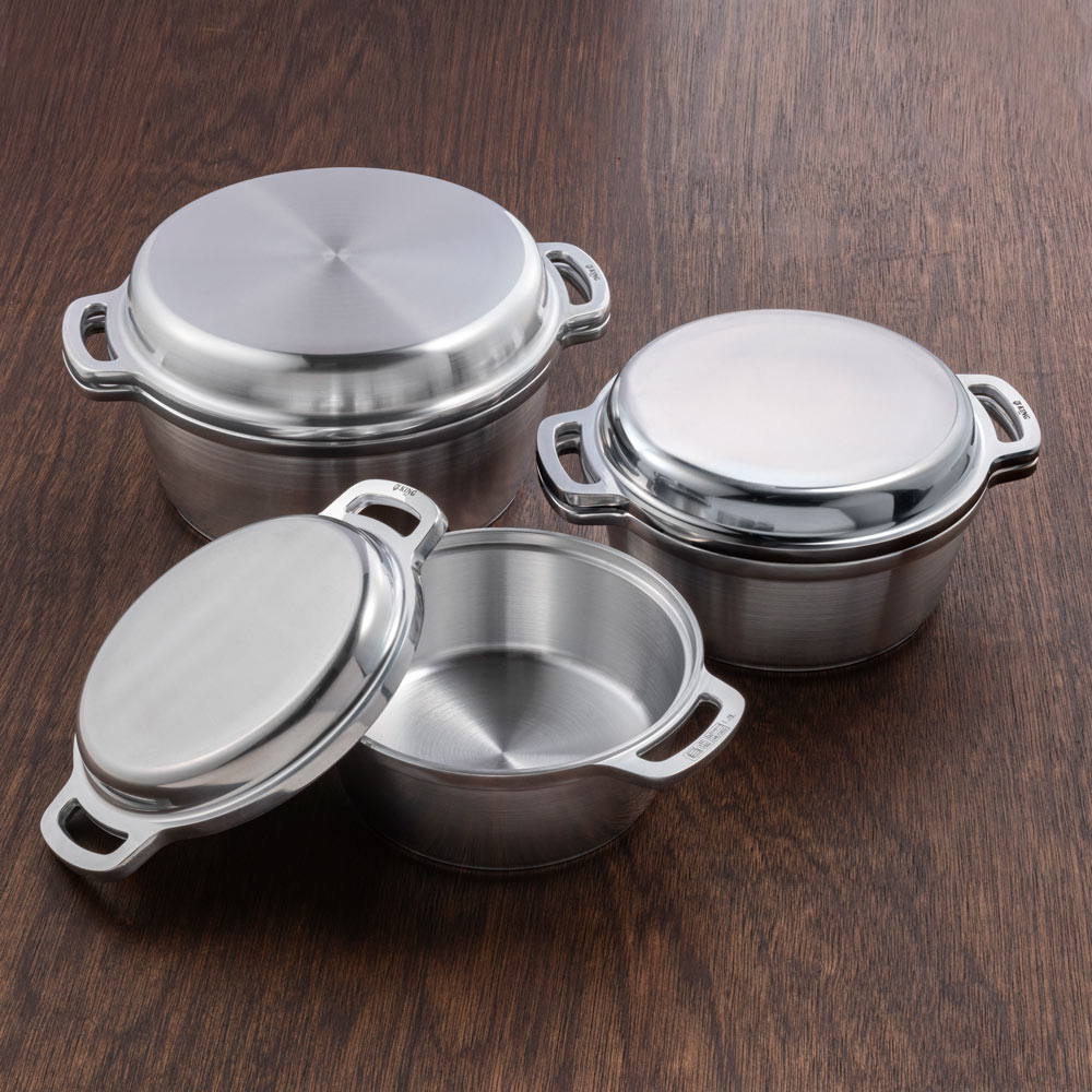 ≪径20cm≫IHでも使える無水鍋 両手鍋 鍋 フライパン 612802