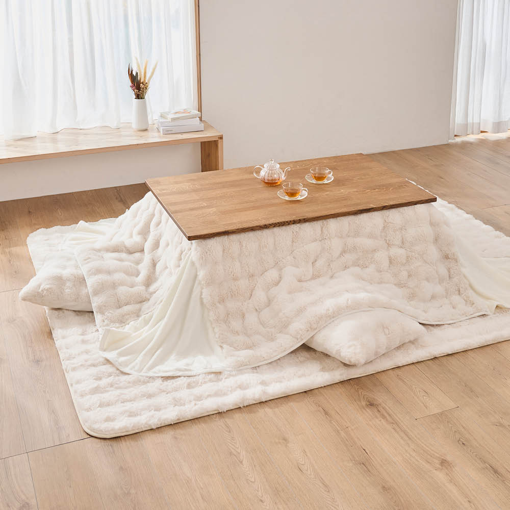 ≪長方形≫ Lapin Luxe/ラパンリュクス はっ水ファー調こたつ掛け こたつ布団 こたつ 615512