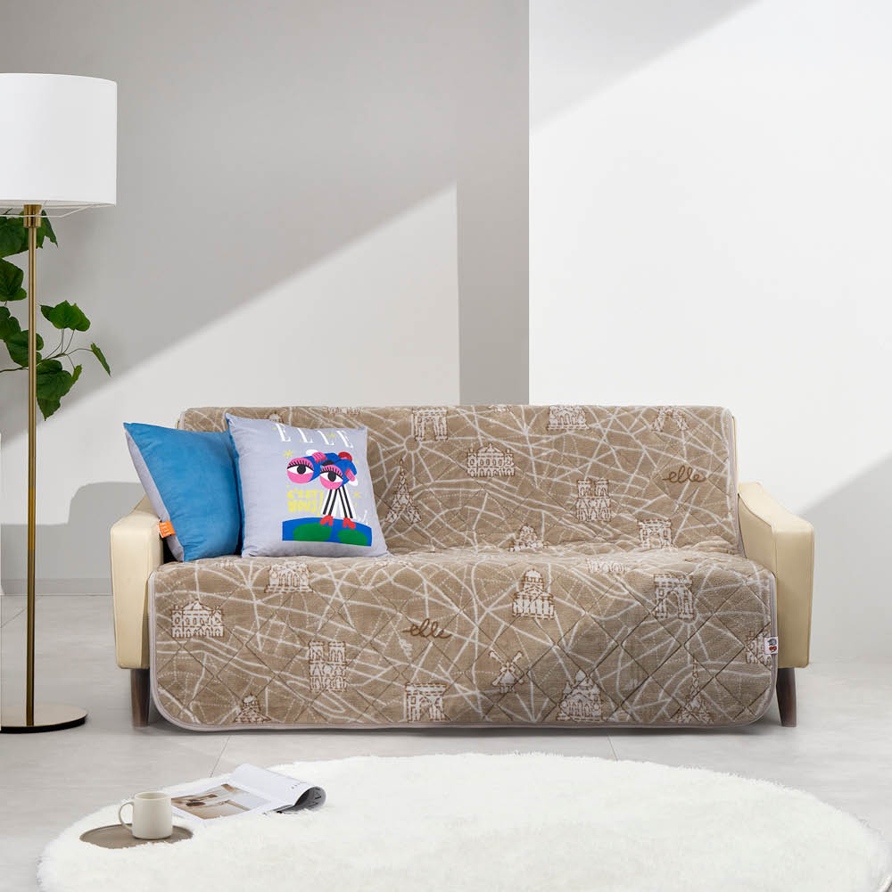 ≪2人掛≫ ELLE80th ヒートループ(R)ソファカバー 人掛けソファーカバー ソファーカバー 615602