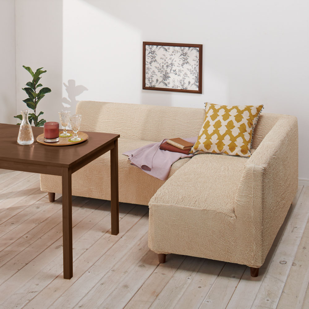 ≪アームなし≫ イタリア製［ヴェルート］ソファカバー ショートコーナー 特殊サイズソファーカバー ソファーカバー 615829