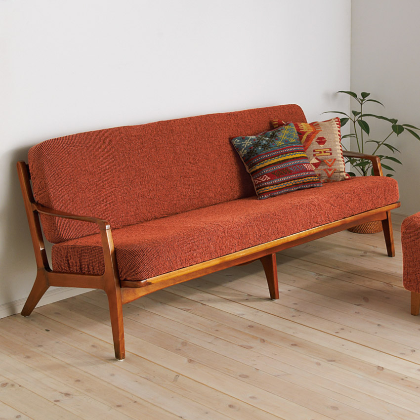 ≪3人用≫ イタリア製フィットカバー〈ヴェルート〉座面背もたれクッションカバー1枚 人掛けソファーカバー ソファーカバー 615837