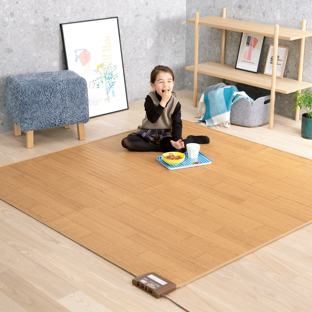 ≪約195×235cm(3畳)≫ フローリング調プリント防水ホットカーペット 暖房器具 ヒーター 季節家電 生活家電 616019