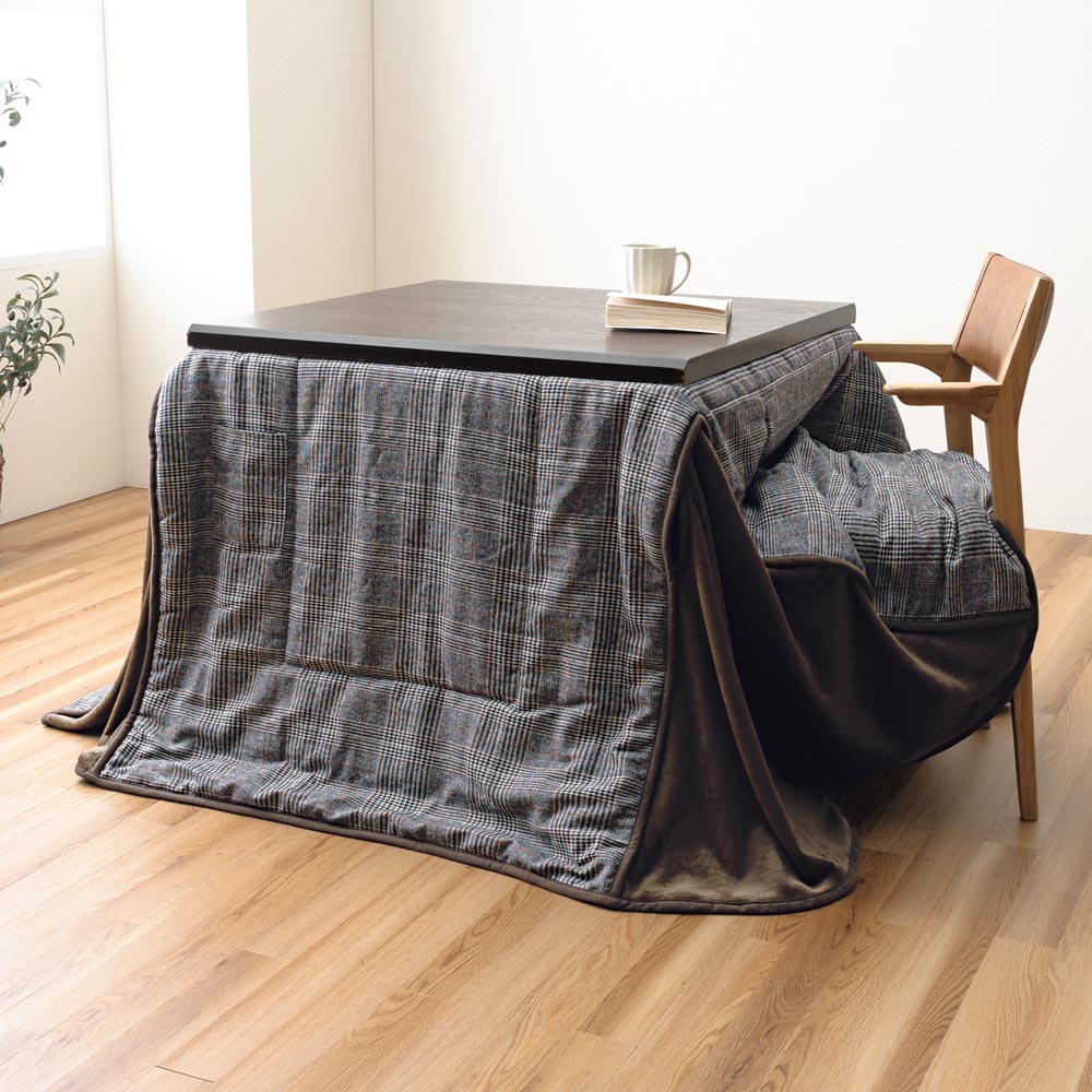 ≪【正方形】約235×235cm≫ チェックハイタイプこたつ掛け布団 こたつ布団 こたつ 692183