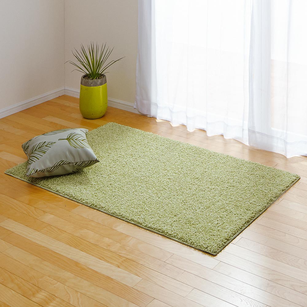 ≪約95×150cm≫ 防ダニミックスシャギーラグ ラグ 絨毯 カーペット マット 696317