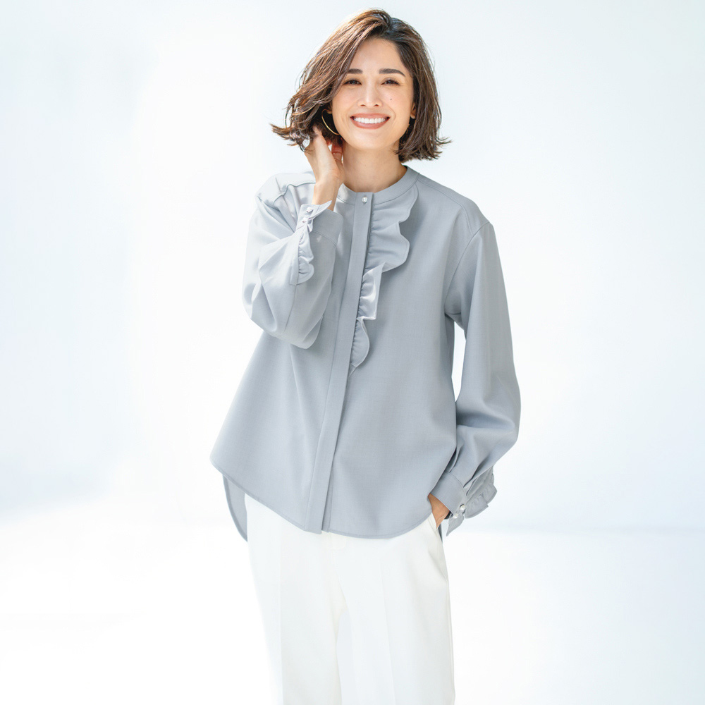 【秋〜冬コーデに】★Max Mara★ シルクブラウス比翼仕立て　L