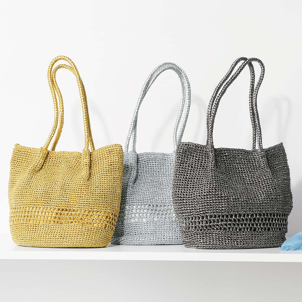 Cachellie/カシェリエ 柄編み メタリック トートバッグ ディノス