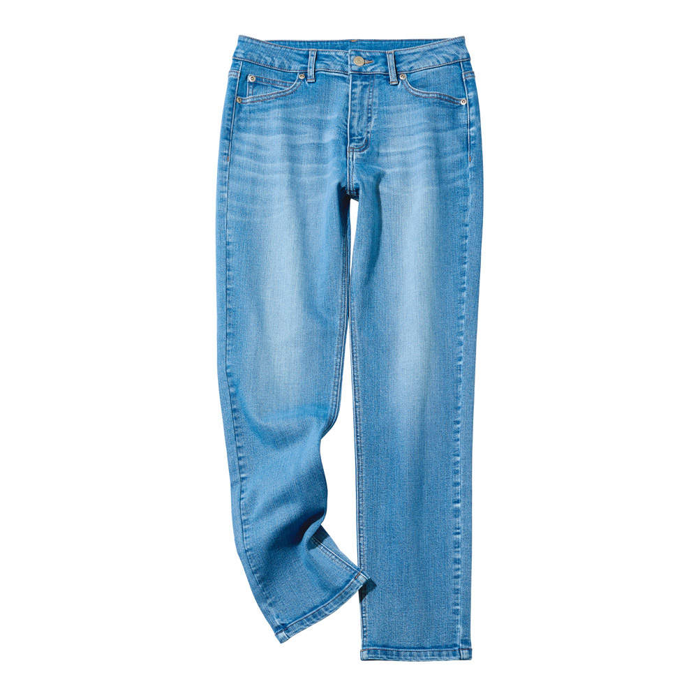 コットンレーヨン混スリム ストレート デニムパンツ サステナブル 101202