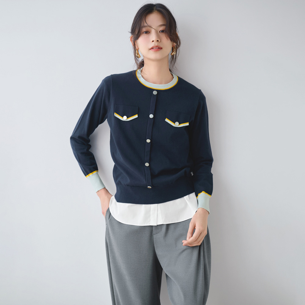 コットンシルク混 カーディガン風 プルオーバー ニットセーター ニット セーター 101602