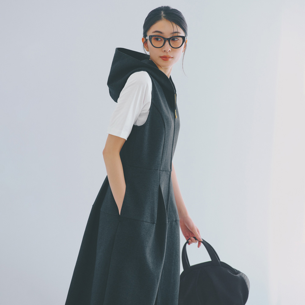 ダブルジャージー ジレワンピース ジャージーワンピース ワンピース 101701