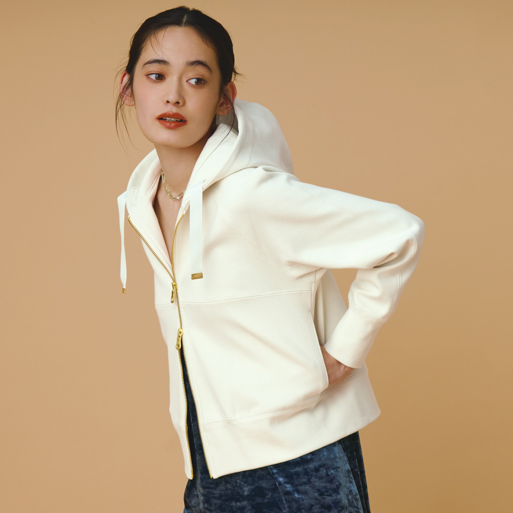 コットン ストレッチ リブ パーカ パーカー スウェット トレーナー 100302