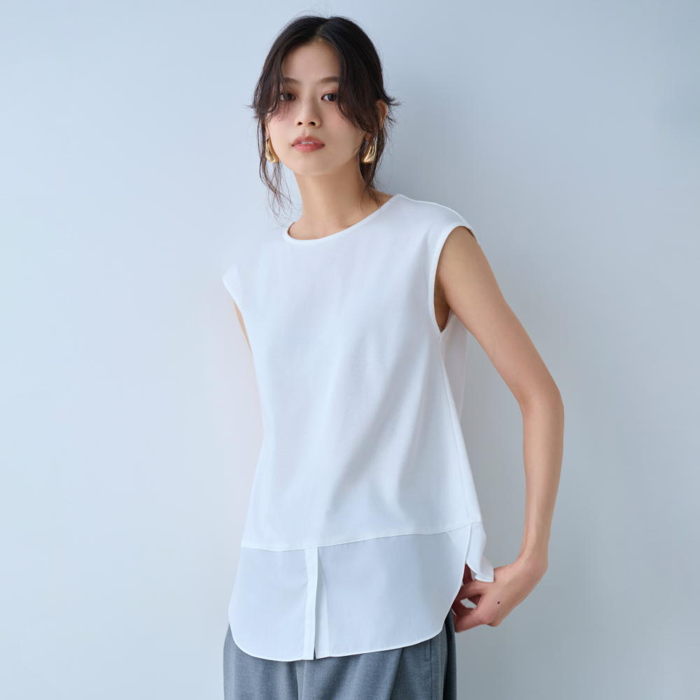 ドッキングプルオーバー シャツテール(日本製) プルオーバー シャツ ブラウス 101403