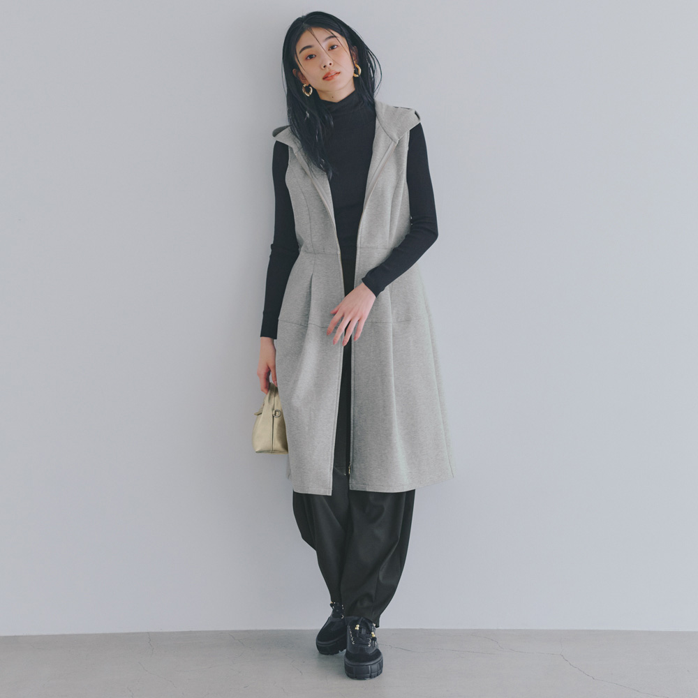 ダブルジャージー ジレワンピース ジャージーワンピース ワンピース 101701