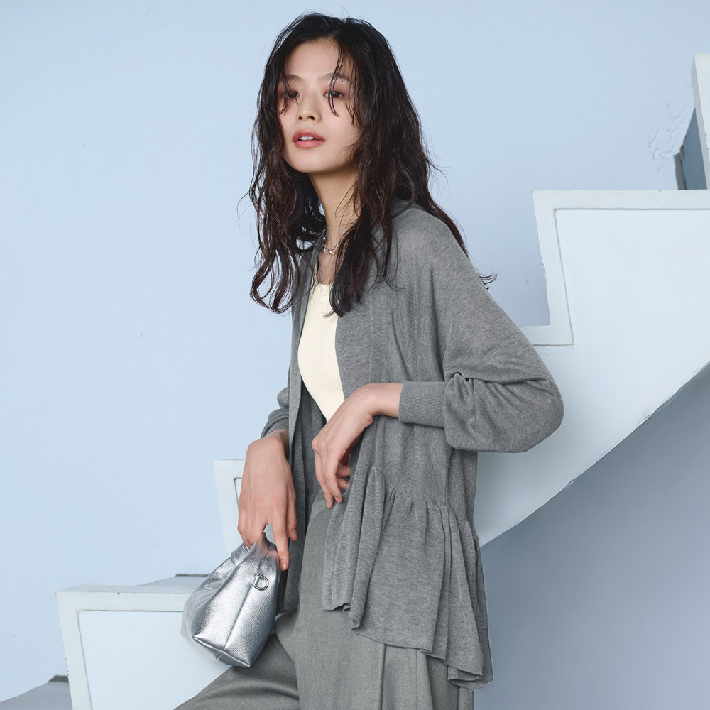 セルロース ペプラム トッパー ニットカーディガン ニットカーディガン ニット セーター 104201